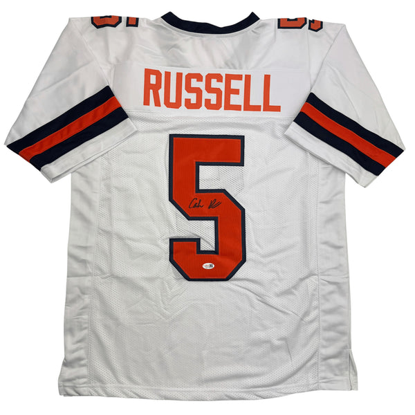 Autographed/Signed Calvin Russell Syracuse White Football Jersey JSA COA