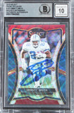 Emmitt Smith Signed 2019 Select Prizm Tri Color #197 Card Auto 10! BAS Slabbed
