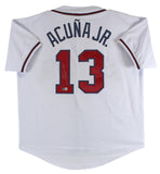 Ronald Acuna Jr. Authentic Signed White Pro Style Jersey Autographed BAS