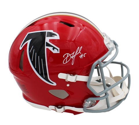 Drake London Signed Atlanta Falcons Speed Authentic Throwback 1966-69 Red Helmet