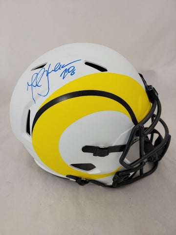 MARSHALL FAULK SIGNED RAMS F/S LUNAR ECLIPSE SPEED REPLICA HELMET BECKETT QR