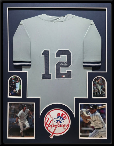 FRAMED N.Y. YANKEES WADE BOGGS AUTOGRAPHED SIGNED INSC JERSEY BECKETT HOLO
