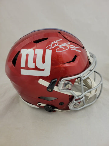 SAQUON BARKLEY SIGNED NEW YORK GIANTS FLASH SPEEDFLEX AUTHENTIC HELMET BECKETT