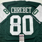 Autographed/Signed Wayne Chrebet New York Green Football Jersey JSA COA