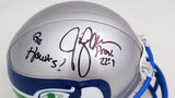 JIM ZORN AUTOGRAPHED SEAHAWKS SILVER THROWBACK MINI HELMET GO HAWKS MCS 211095