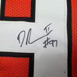 Framed Autographed/Signed Dexter Lawrence 35x39 Cincy Orange Jersey BAS COA