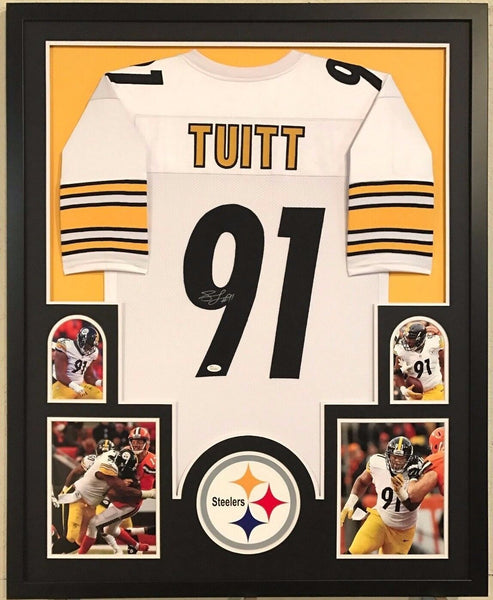 FRAMED STEPHON TUITT AUTOGRAPHED SIGNED PITTSBURGH STEELERS JERSEY JSA COA