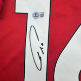 Framed Autographed Amad Diallo 35x39 Manchester United Red Jersey BAS COA
