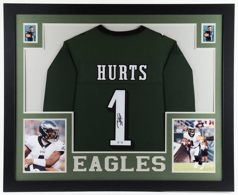 Jalen Hurts Signed Philadelphia Eagles 35x43 Framed Jersey (PSA) Super Bowl LIX