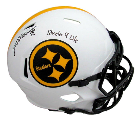 James Harrison Signed Steelers Lunar Replica Full Size Helmet JSA 163152