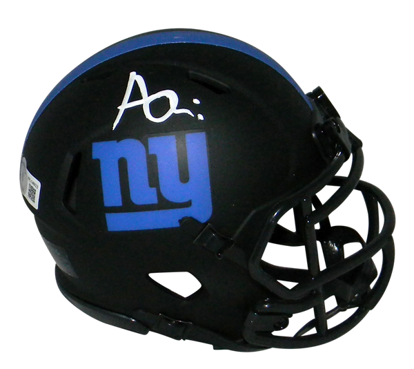 AZEEZ OJULARI SIGNED NEW YORK GIANTS ECLIPSE SPEED MINI HELMET BECKETT