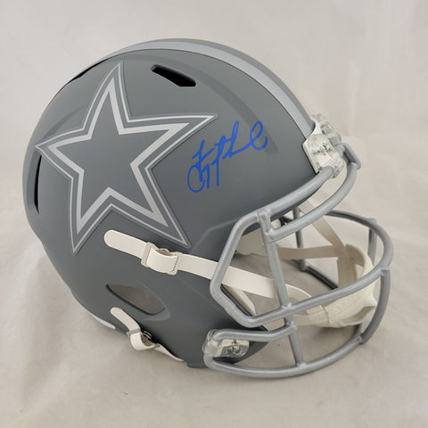 TROY AIKMAN SIGNED DALLAS COWBOYS F/S SLATE SPEED REPLICA HELMET BECKETT QR