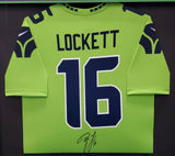 SEAHAWKS TYLER LOCKETT AUTOGRAPHED FRAMED GREEN NIKE JERSEY MCS HOLO 195233