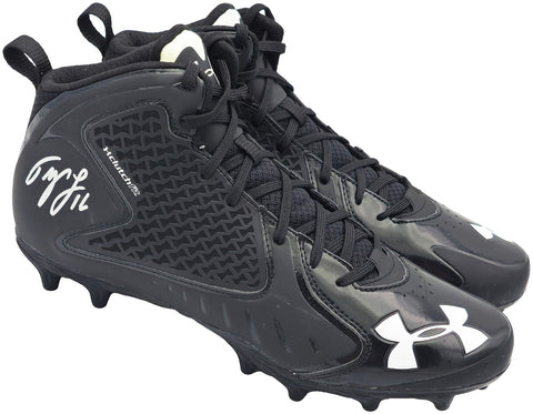 Tyler Lockett Auto Black Under Armour Team Fierce MC Cleats Seahawks Size 10.5