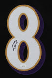 Lamar Jackson Signed Baltimore Ravens 35x43 Framed Jersey (JSA COA) 2019 NFL MVP
