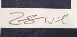 BYU COUGARS ZACH WILSON AUTOGRAPHED NAVY BLUE JERSEY BECKETT BAS STOCK #191151