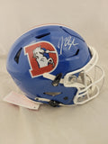 JOHN LYNCH SIGNED DENVER BRONCOS THROWBACK SPEEDFLEX HELMET BECKETT QR