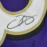 Framed Autographed/Signed Odell Beckham Jr. 33x42 Purple Jersey Beckett BAS COA