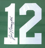 Joe Namath Signed Framed Custom Green Pro-Style Football Jersey JSA