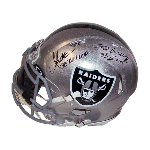 Marcus Allen & Fred Biletnikoff Signed Oakland Raiders Authentic Helmet SB MVP