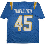 Autographed/Signed Tuli Tuipulotu Los Angeles Powder Blue Jersey BAS COA