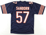 Jack Sanborn Signed Chicago Bears Blue Jersey (Beckett) Ex-Wisconsin Linebacker