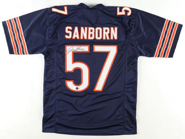 Jack Sanborn Signed Chicago Bears Blue Jersey (Beckett) Ex-Wisconsin Linebacker
