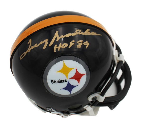 Terry Bradshaw Signed Pittsburgh Steelers Throwback NFL Mini Helmet with "HOF 89