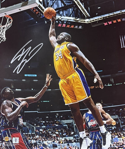 Shaquille O'Neal Autographed/Signed Los Angeles Lakers 16x20 Photo BAS 43080