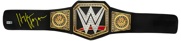 Hulk Hogan Signed WWE World Champion Replica Toy Wrestling Belt (Yellow) SS COA