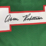 Autographed/Signed Oscar Robertson Milwaukee Green Basketball Jersey PSA/DNA COA