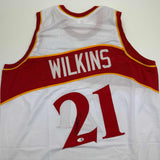 Autographed/Signed DOMINIQUE WILKINS Atlanta White Jersey PSA/DNA COA