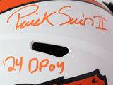 Patrick Surtain II Autographed/Inscribed "24 DPOY" White Lunar Replica Helmet