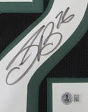 Saquon Barkley Signed/Auto Eagles Black Custom Football Jersey Beckett 190943