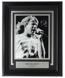 Joe Elliott Signed Framed 8x10 Black And White Def Leppard Photo JSA ITP