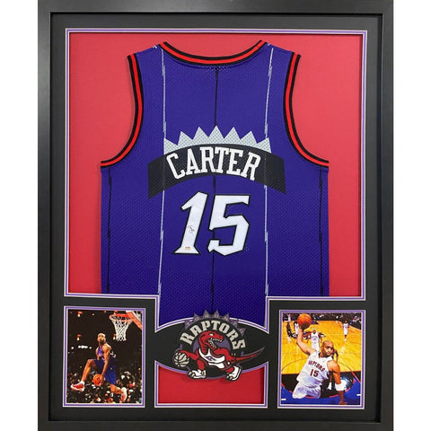 Vince Carter Autographed Signed Framed Toronto Raptors Jersey PSA/DNA