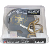 Joe Montana Autographed San Francisco 49ers Slate Mini Helmet HOF Fanatics 53646