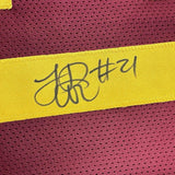 Framed Autographed/Signed LenDale White 33x42 USC College Maroon Jersey JSA COA