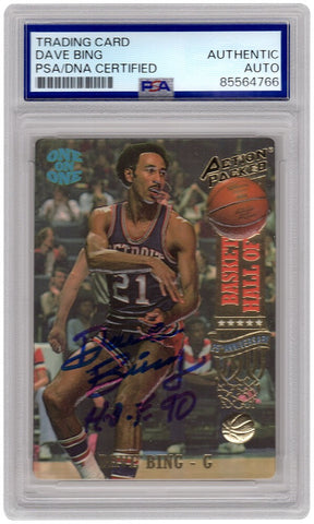 Dave Bing Signed Pistons 1993 Action Packed Basketball Card #3 w/HOF'90 - (PSA)
