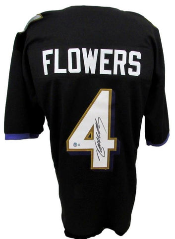 Zay Flowers Signed Black Custom Football Jersey Ravens Beckett 186205
