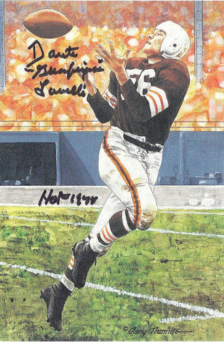 Dante Lavelli Signed Cleveland Browns Goal Line Art Card Black HOF 12088
