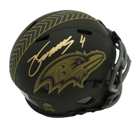 Zay Flowers Signed Baltimore Ravens Speed STS 4 NFL Mini Helmet