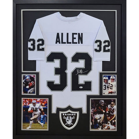 Marcus Allen Autographed Signed Framed White Raiders Jersey BECKETT BAS