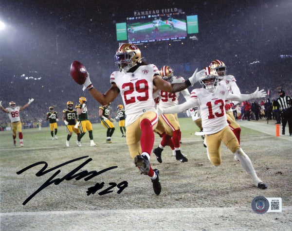 TALANOA HUFANGA SIGNED AUTOGRAPHED SAN FRANCISCO 49ERS 8x10 PHOTO BECKETT