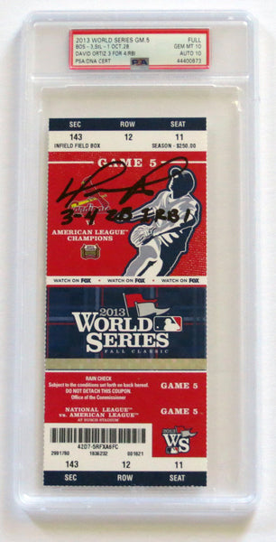 David Ortiz Signed Red Sox 2013 World Series Game 5 Encapsulated Ticket PSA