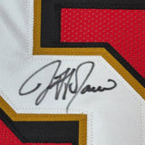 FRAMED Autographed/Signed JEFF GARCIA 35x39 Red Football Jersey BAS COA
