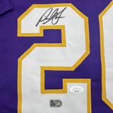 Framed Autographed/Signed Paul Skenes 35x39 Purple LSU College Jersey JSA COA