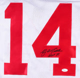 Y.A.Tittle Signed New York Giants Jersey Inscr "HOF 71" (JSA COA) 7xPro Bowl Q.B
