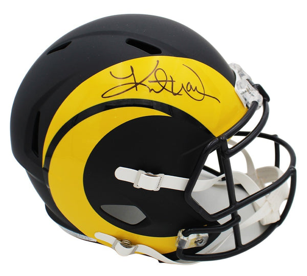 Kurt Warner Signed Los Angeles Rams Speed Full Size Rivalries NFL Helmet