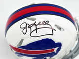 Jim Kelly Signed Bills 2011-20 Throwback White Speed Mini Helmet Beckett Wit